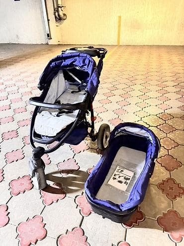 детскую коляску из германии: Коляска, Другой бренд, цвет - Фиолетовый, Б/у — 4