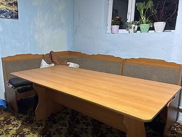 кухонный уголок стол: Кухонный мягкий уголок, Б/у, ЛДСП, цвет - Коричневый — 4