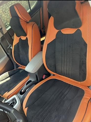 Аксессуары и тюнинг: Чехлы Экокожа, С подушкой, цвет - Оранжевый, Hyundai, Б/у, Самовывоз, Платная доставка — 2