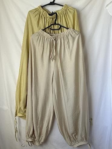 свободные штаны: Алладинка Свободные женские брюки с регулировкой по низу - Модель — 1