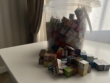 майнкрафт товары: Набор мини-кубиков «в стиле Minecraft» в ведёрке - Сотни маленьких — 1
