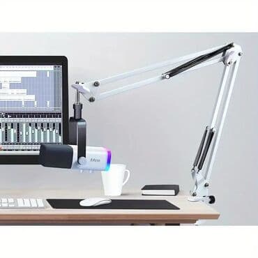 Усилители звука: Динамический микрофон fifine AM8 в белом цвет. Продаю в отличном — 1