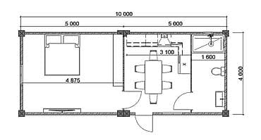 панельные дома: Модульный дом 🏡 10х4 10 см толщина базальт ✅ 2 комнатный 1 уборный — 8