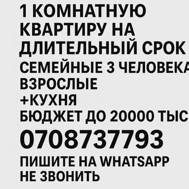 1 комнатные квартиры ош: 1 комната, 30 м², С мебелью — 1
