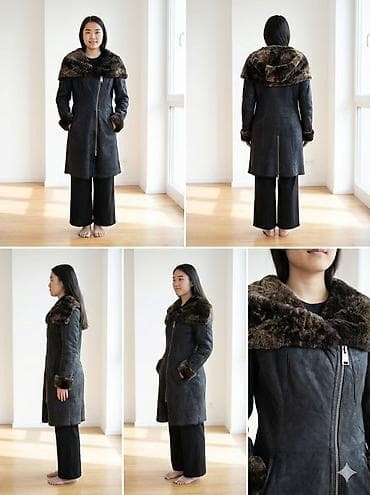 Дубленка, Турция, По колено, С капюшоном, S