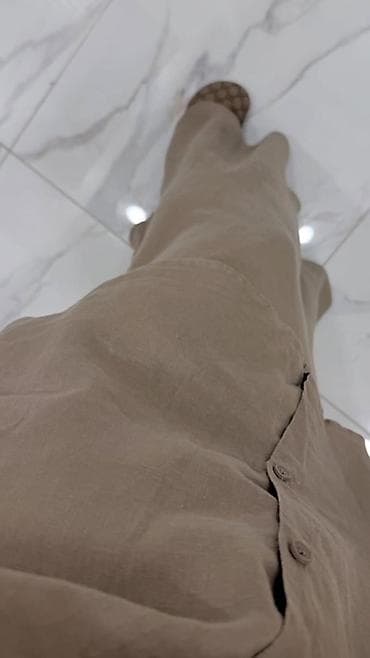 туника лен: Костюм с юбкой, Макси, L, XL — 2
