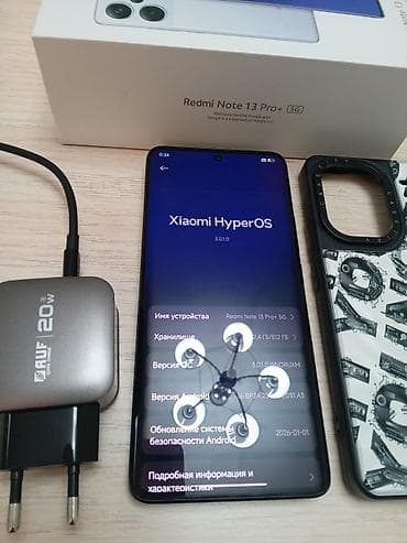 honor 50: Redmi, Redmi Note 13 Pro Plus, Б/у, 512 ГБ, цвет - Черный, eSIM — 2