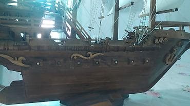 стант проект: Деревянная модель парусного корабля ручной работы. - Материал: дерево — 10