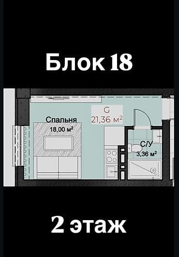 частные объявления: 1 комната, 22 м², Индивидуалка, 2 этаж, Готовая ПСО (под самоотделку) — 3