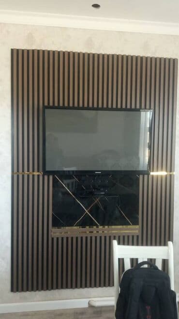 аксессуары для серверных шкафов zpas: Декоративная стеновая панель с интегрированным местом под ТВ - — 2