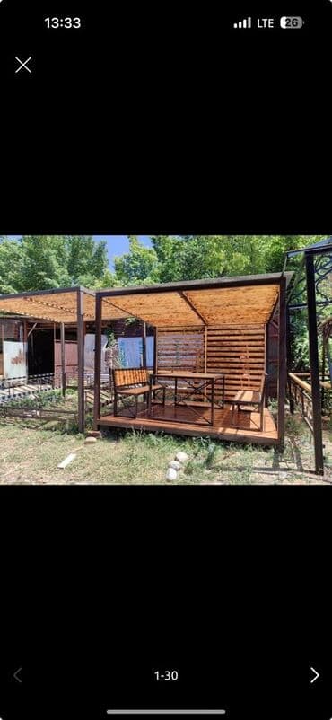 садовый стол и стулья: Тапчан 3 x 3 x 3 м, Металл — 18