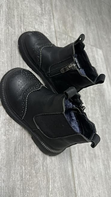 мужские челси: Детские осенне‑зимние ботинки челси, черные. - Материал верха: кожа с — 3