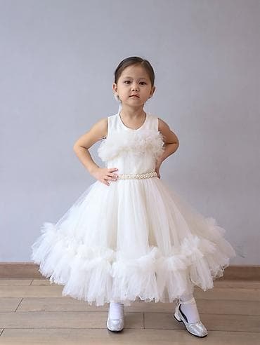 Платья: Детское платье, цвет - Голубой, Б/у — 3