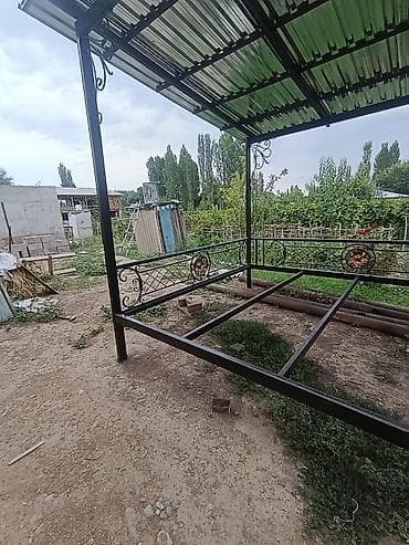Садовые качели Металл, Со спинкой, С крышей — 5
