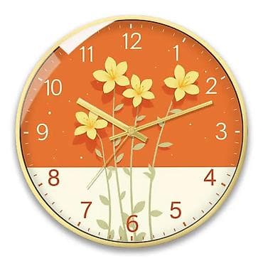 Часы для дома: Настенные часы с художественным принтом - Круглый корпус с тонкой — 5
