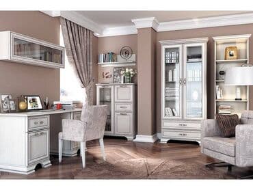 настенный шкаф для ванной комнаты: Артикул: 00016499 Тиффани Шкаф с витриной 2V2S Вудлайн кремовый — 3