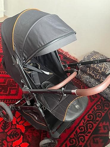 rant flex: Прогулочная коляска Ining Baby, черная с оранжевыми кантами - Легкая — 1