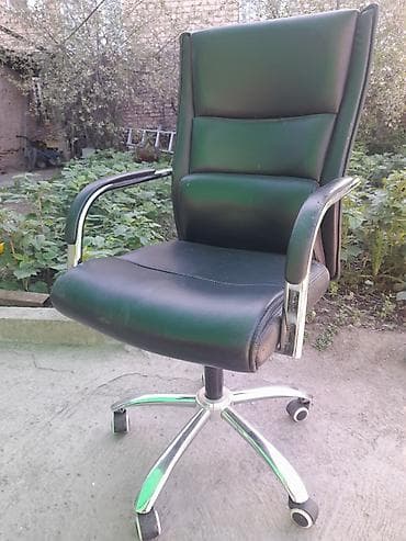 Офис креслолору: Офис креслолор, Дөңгөлөктүү, түсү - Кара, Экокожа — 2