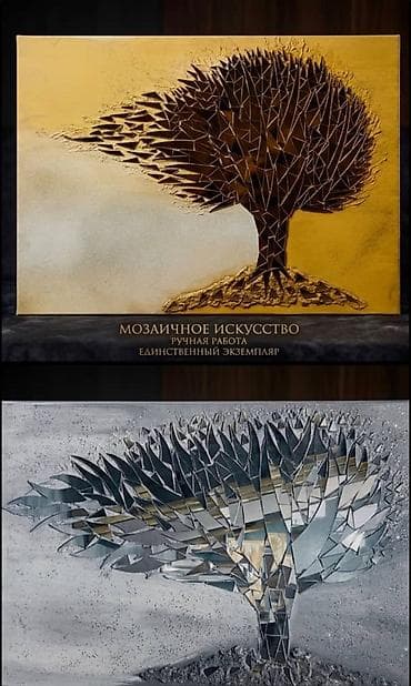 Эксклюзивное зеркально-мозаичное панно «Древо жизни» Размер (80х60)