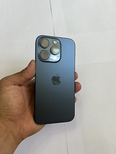 IPhone 15 Pro, Б/у, 256 ГБ, Blue Titanium, Коробка, 86 %