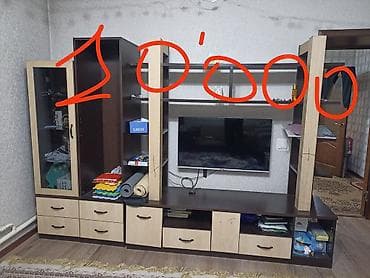 Стенка-шкаф, Тип стенки-шкафа: Модульная, Для зала, Особенности: С отделением под телевизор