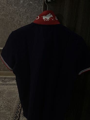 Рубашки: Polo,унисекс - Цвет: темно-баклажановый с контрастным красным — 2