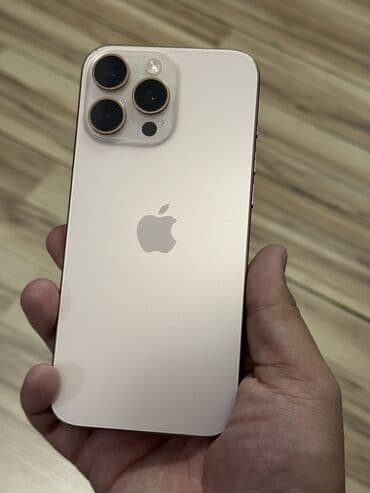 батарея на телефон: IPhone 16 Pro Max, Б/у, 256 ГБ, Desert Titanium, Защитное стекло, 91 % — 1