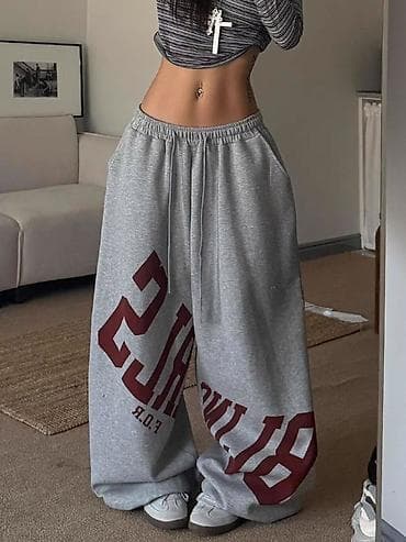 Жеке буюмдар: Супер‑оверсайз спортивные штаны унисекс - Цвет: меланжевый серый - — 1