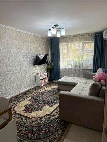 купить квартиру в 12 микрорайоне бишкек: 2 комнаты, 46 м², 104 серия, 1 этаж, Евроремонт — 5