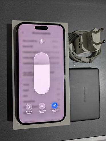 обмен на 14 про: IPhone 14 Pro Max, Б/у, 128 ГБ, Black Titanium, Зарядное устройство, Защитное стекло, Кабель, 81 % — 6