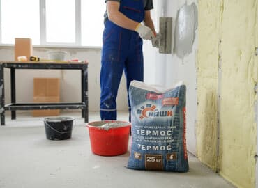 ибоксидная смола: Клей-штукатурка "Термос" в мешке весом 25 кг, предназначенная для — 1