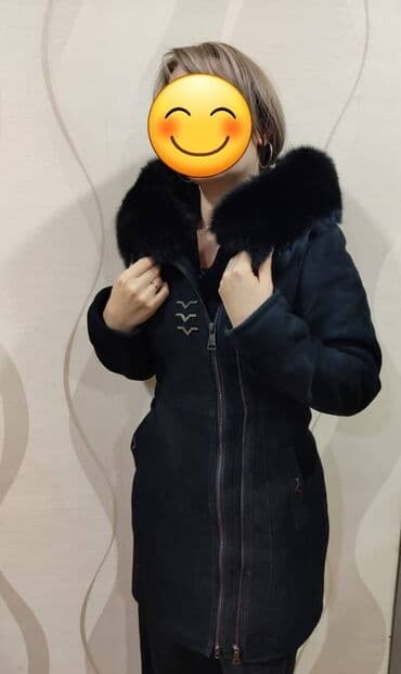 Дубленка, Классическая модель, По колено, С капюшоном