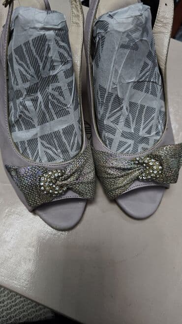 Ботинки и ботильоны: Босоножки женские, размер 37.Кожаные. - Открытый мыс, модель с — 4