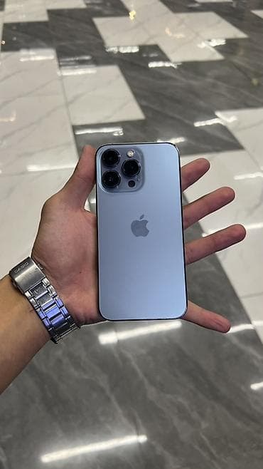 mac studio: IPhone 13 Pro, Б/у, 256 ГБ, Sierra Blue, Защитное стекло, Чехол, 95 % — 1