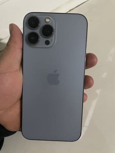 core i3: IPhone 13 Pro Max, Колдонулган, 128 ГБ, Sierra Blue, Коргоочу айнек, Каптама, Куту, 88 % — 3
