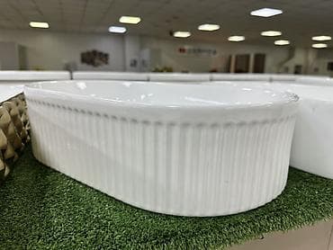 столешница под раковину: Раковина для ванной, Особенности: Глянцевое, Овальная форма, Материал: Керамика — 1