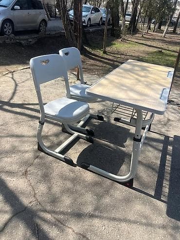 Офисная мебель: Комплект парты и стула, Новый, Самовывоз, Бесплатная доставка, Платная доставка, цвет - Серый — 1