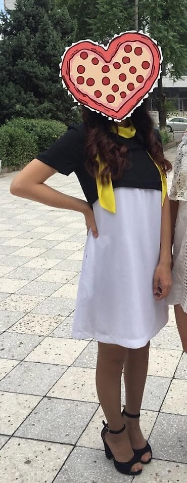 Вечернее платье, Коктейльное, Короткая модель, Креп, С рукавами, S