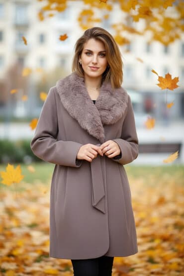 Айымдардын кийими: Пальтолор, Классика, Күз-жаз, Тизеден, L — 2