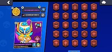 пис пи: Аккаунт Brawl Stars Основное: - Ник: LEGENDARYSPAYC, тэг профиля — 5