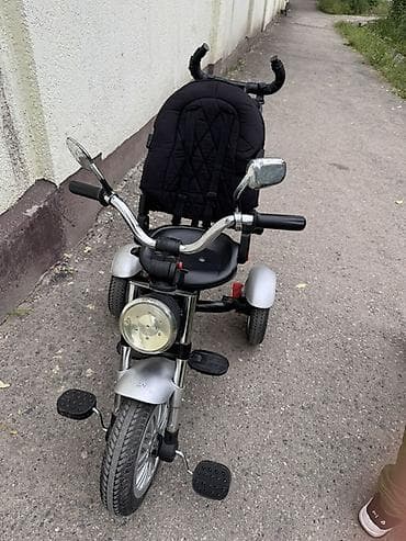 люлька мотоцикл: Детский трехколесный велосипед-каталка с родительской ручкой — 6