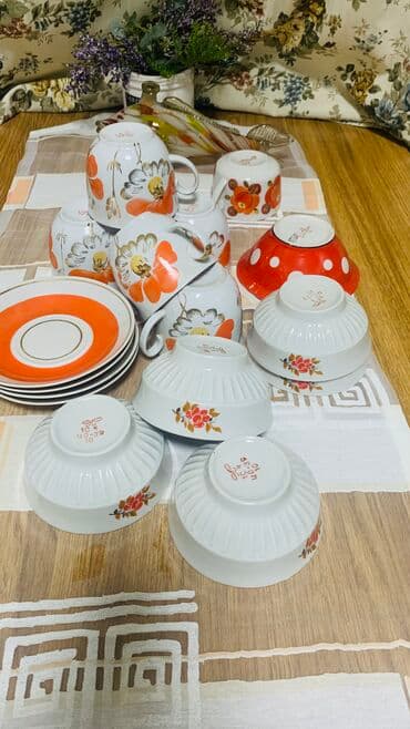 Набор советской посуды . Чашки чайные Барановка 1с. 5 шт Розетки для