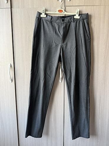 чапан мужской современный: Классические мужские брюки - Цвет: темно‑серый (меланж) - Посадка — 1