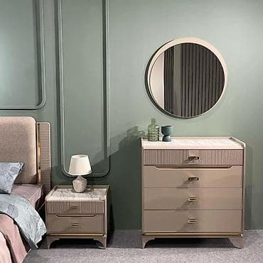 спальный гарнитур ош: Спальный гарнитур, Б/у, Двуспальная кровать, Комод, Шкаф, Россия, цвет - Коричневый — 5