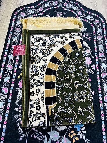 ковры: Жайнамаз, Новый, Ковролин для мечети, цвет - Зеленый — 2