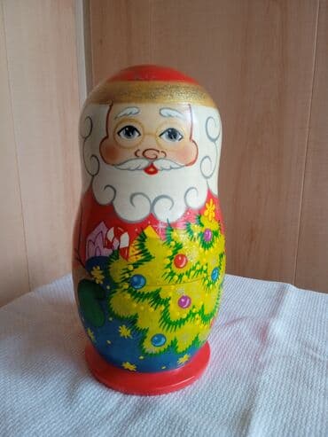 флаг кыргызстана 1898: Матрёшка новогодняя дед Мороз ( семиместка, 7 шт в одной) высота 21 см — 3