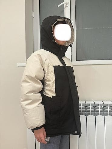 Верхняя одежда: Детская зимняя куртка с капюшоном, двухцветная (чёрный/молочный). - — 1