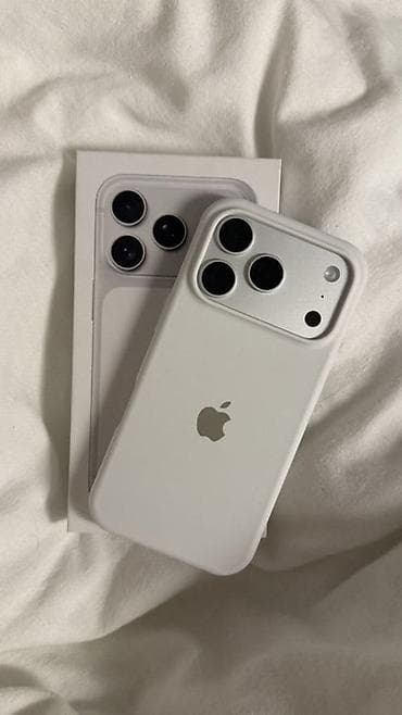 IPhone 17 Pro, Б/у, 256 ГБ, Белый, Зарядное устройство, Защитное стекло, Чехол, 95 %