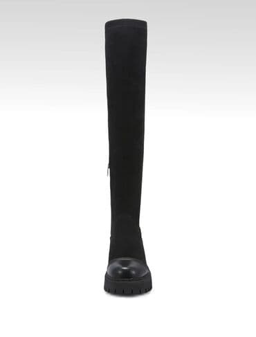 Прокат одежды: Высокие женские ботфорты на массивной подошве - Цвет: черный - — 5