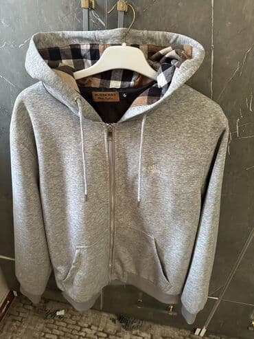 одежды для новорожденных: Мужская толстовка, M, Burberry, Новый, цвет - Серый, Платная доставка, Самовывоз — 2